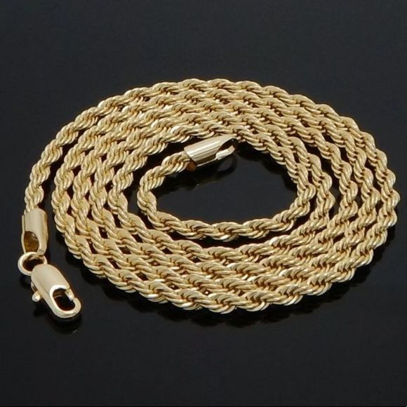 14K Gold Plated Rope Bracelet - STAMPED 14K 5mm 20" 24" 30"